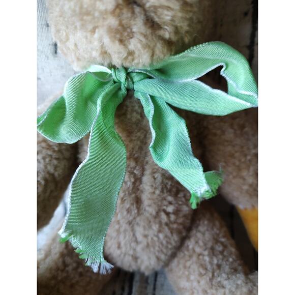 Boyds Bears 6” in Tan Teddy Bear Plush green Bow 1990-1995 Jointed Limbs - Picture 4 of 7